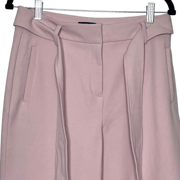 Nordstrom Halogen Tie Waist Pale Pink Twill Ankle Pants Size 6 - Picture 7 of 9